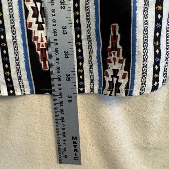 Vintage Wrangler Pearl Snap Western Checotah Aztec Longsleeve Large Tall Diamond - Picture 8 of 8